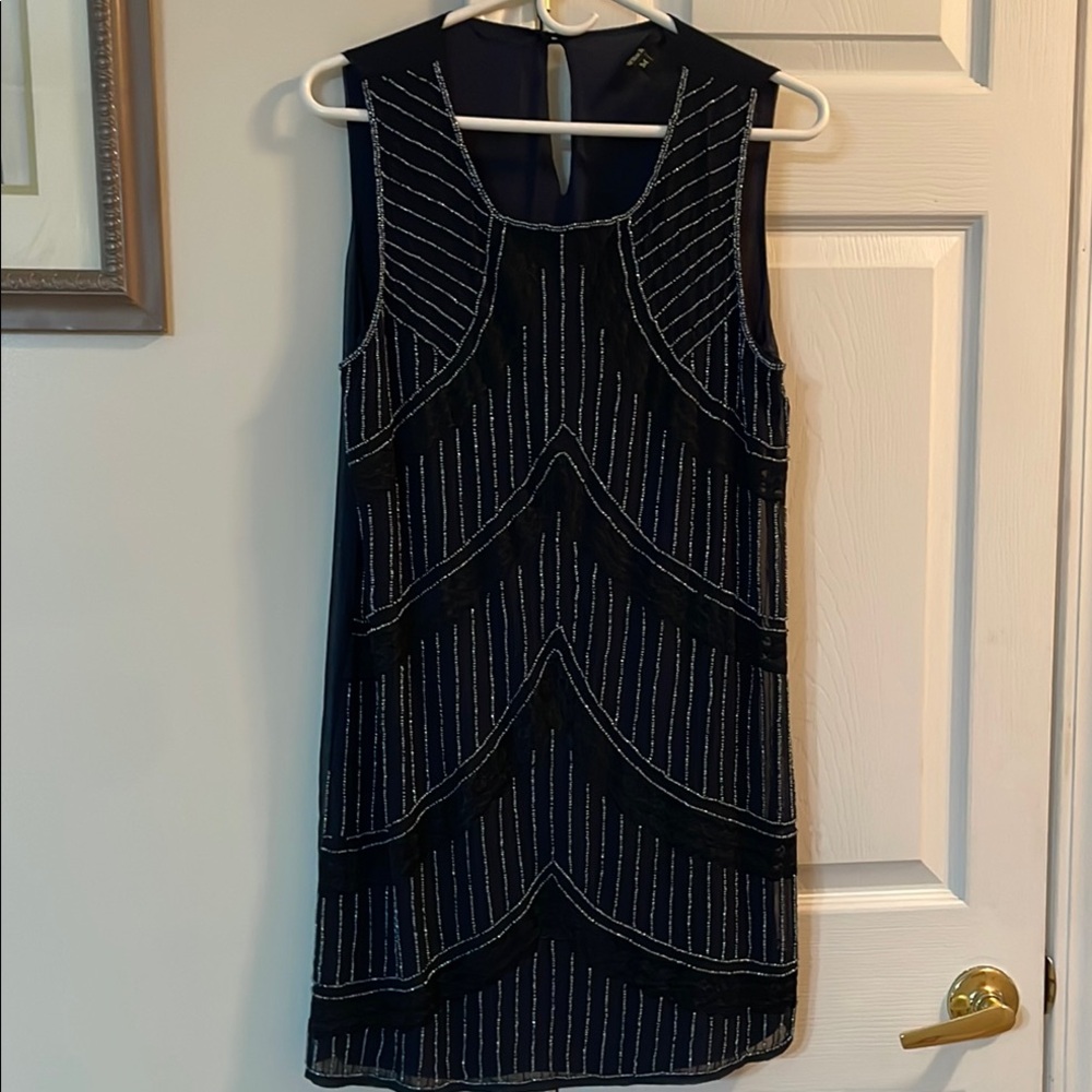 Black brand sequined navy and black dress